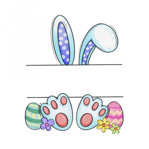 Bügelbild Ostern – Hase mit Wunschname | Personalisierbar & Einzigartig